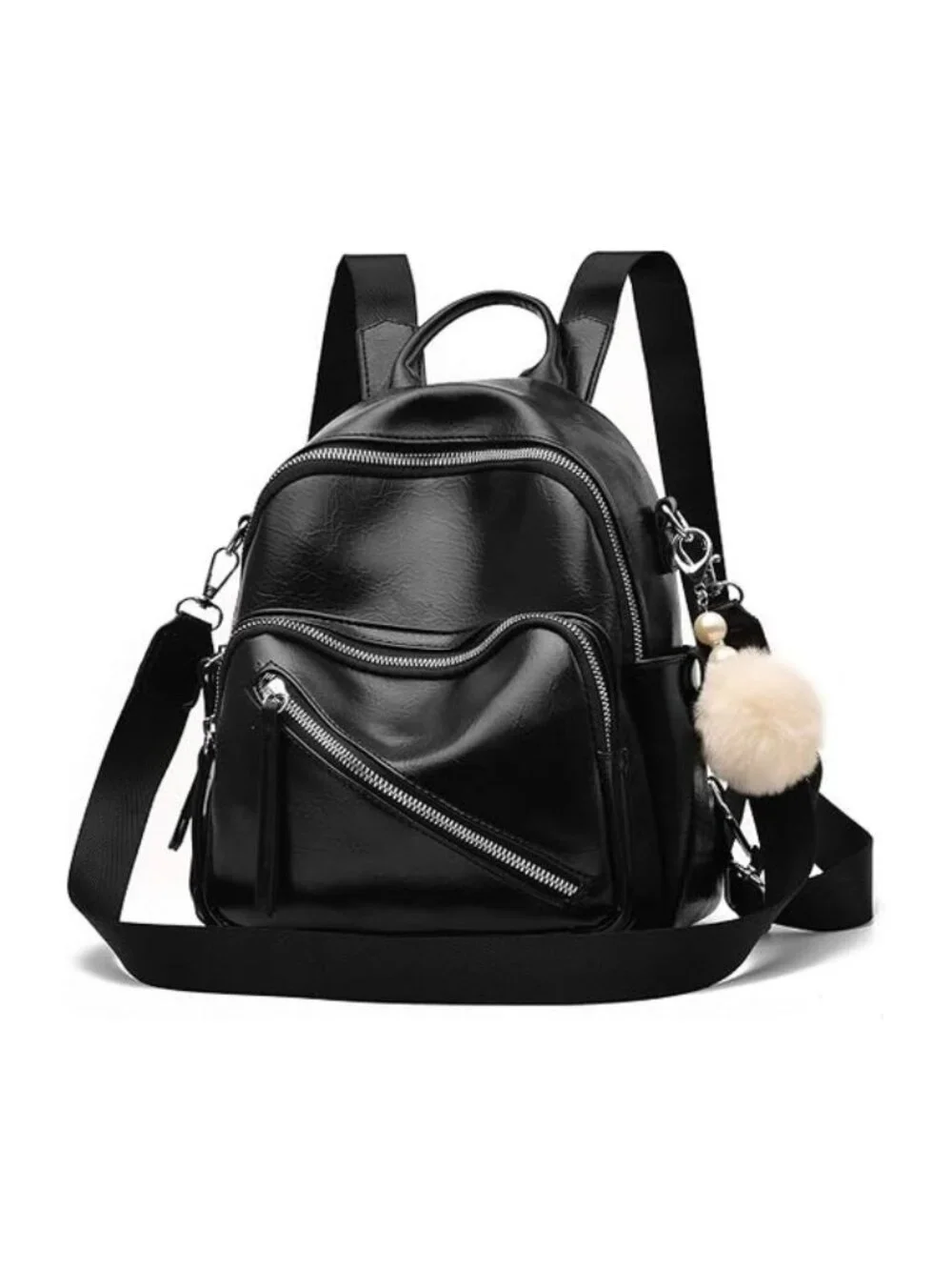 Barsine Black Convertible Mini Backpack Purse – New